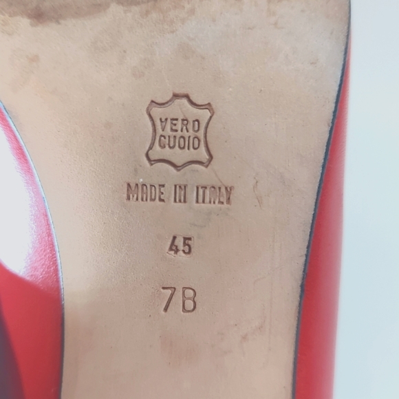 Via Spiga Vintage Red Leather Heels - Picture 7 of 12